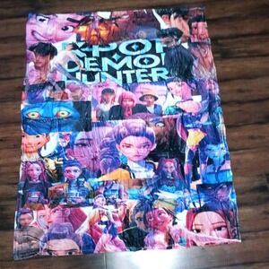 K-Pop Demon Hunters Netflix Animated Movie Collage Fleece Throw Blanket 50x40